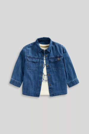 Denim Shirt and T-Shirt Set